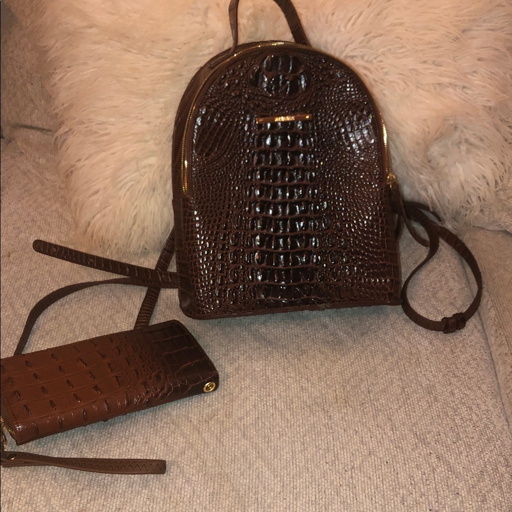 🤩🔥Deep Chocolate Crocodile-Embossed Backpack with Wallet❤️ - Picture 3 of 14